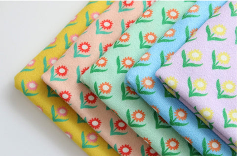 Big Sunflowers Polyester Knit Fabric - In 5 Colors- 57 Inches Wide - By the Yard / 54510