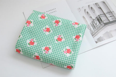Checkered Rose Polyester Knit Fabric - In 5 Colors- 57 Inches Wide - By the Yard / 54495