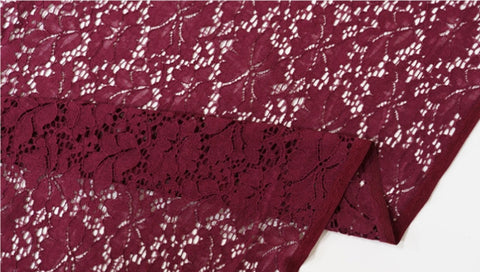 Lace Dark Tones Flower Garden Cotton Blend Fabric - Wide Width - In 5 Colors - By the Yard / 54728