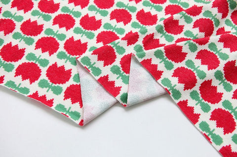 Berry Tulips Polyester Knit Fabric - In 5 Colors- 57 Inches Wide - By the Yard / 53948