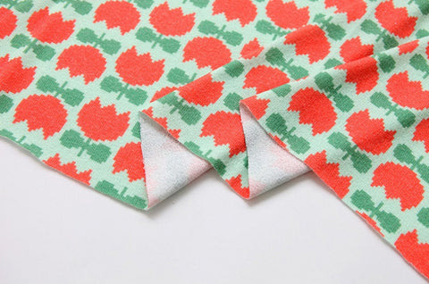 Berry Tulips Polyester Knit Fabric - In 5 Colors- 57 Inches Wide - By the Yard / 53948