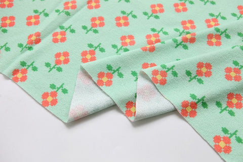 Berry Flower Polyester Knit Fabric - In 5 Colors- 57 Inches Wide - By the Yard / 53947