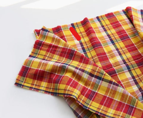 Pre-washed Tartan Checkered Cotton Fabric, Yarn Dyed Fabric, Wide Width, In 3 Colors - Quality Korean Fabric - By the Yard / 42758