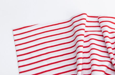 4 mm Striped Cotton Knit Fabric - In 11 Colors- 70 Inches Wide - By the Yard / 54244