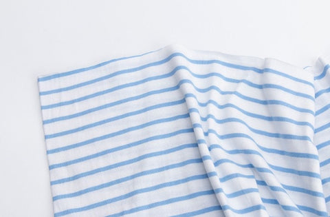 4 mm Striped Cotton Knit Fabric - In 11 Colors- 70 Inches Wide - By the Yard / 54244