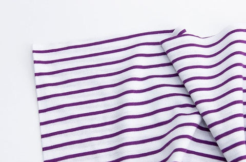 4 mm Striped Cotton Knit Fabric - In 11 Colors- 70 Inches Wide - By the Yard / 54244