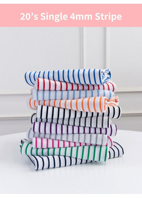 4 mm Striped Cotton Knit Fabric - In 11 Colors- 70 Inches Wide - By the Yard / 54244