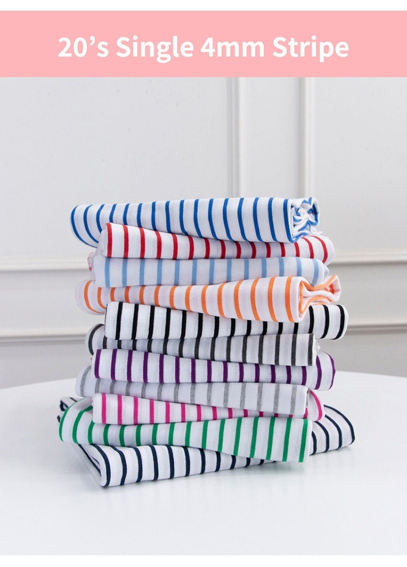 4 mm Striped Cotton Knit Fabric - In 11 Colors- 70 Inches