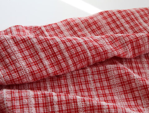 Checkered Prewashed Cotton Blend Fabric - in 8 Colors - By the Yard / 54414