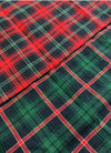 Wide Width Checkered 100% Linen Fabric, Korean Fabric - Green or Red - By the Yard / 54514
