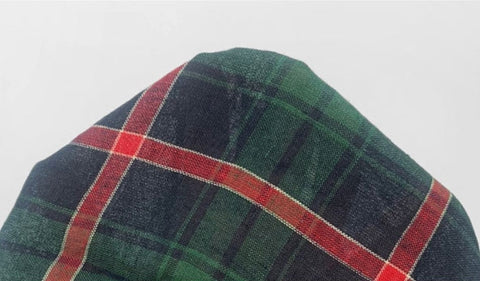 Wide Width Checkered 100% Linen Fabric, Korean Fabric - Green or Red - By the Yard / 54514