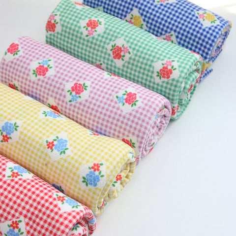 Checkered Rose Polyester Knit Fabric - In 5 Colors- 57 Inches Wide - By the Yard / 54495