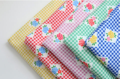 Checkered Rose Polyester Knit Fabric - In 5 Colors- 57 Inches Wide - By the Yard / 54495