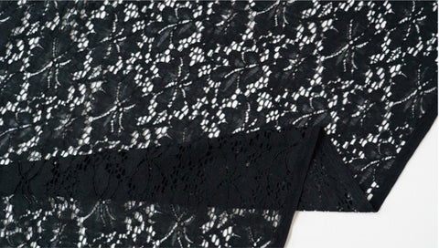 Lace Dark Tones Flower Garden Cotton Blend Fabric - Wide Width - In 5 Colors - By the Yard / 54728