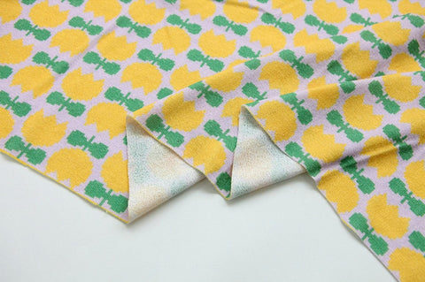 Berry Tulips Polyester Knit Fabric - In 5 Colors- 57 Inches Wide - By the Yard / 53948