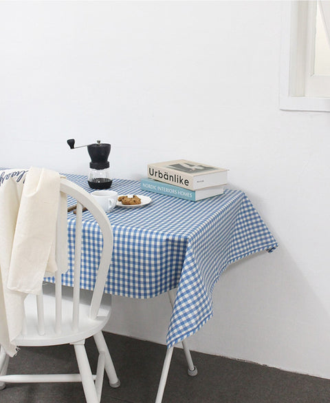 1cm Checkered Matte Laminated Cotton Waterproof Fabric - Wide Width - Quality Korean Fabric by the yard / 54443
