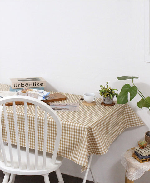 1cm Checkered Matte Laminated Cotton Waterproof Fabric - Wide Width - Quality Korean Fabric by the yard / 54443