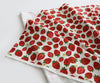 Strawberries Oxford Cotton Fabric - White Ivory or Navy - Home Decor Fabric By the Yard / 54298