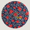 Rose Floral Oxford Cotton Fabric - Navy or Black - Home Decor Fabric By the Yard / 53391-1