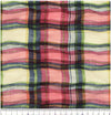 Plaid Checkered Poly Wide Width Fabric with Ribbed Wave Pleats - In Pink Check - Quality Korean Fabric By the Yard - 53727GJ