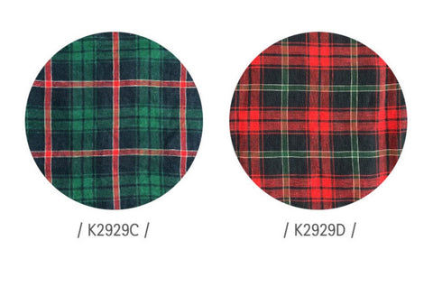 Wide Width Checkered 100% Linen Fabric, Korean Fabric - Green or Red - By the Yard / 54514