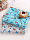 Jaws Matte Laminated Cotton Fabric - In Blue or Gray - Quality Korean Fabrics - By the Yard / 54433