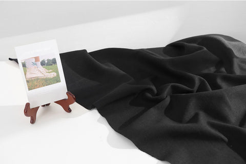Prewashed 100% Cotton Twill Fabric In Black - Quality Korean Fabric By the Yard / 53393GJ