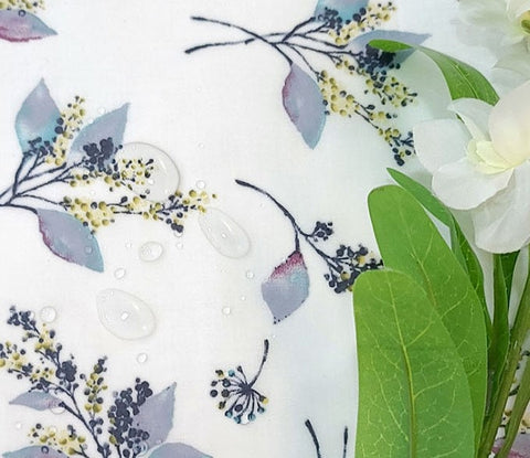 Vera Flower Matte Laminated Cotton Waterproof Fabric - Quality Korean Fabric by the yard / 54439