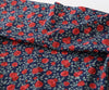 Rose Floral Oxford Cotton Fabric - Navy or Black - Home Decor Fabric By the Yard / 53391-1
