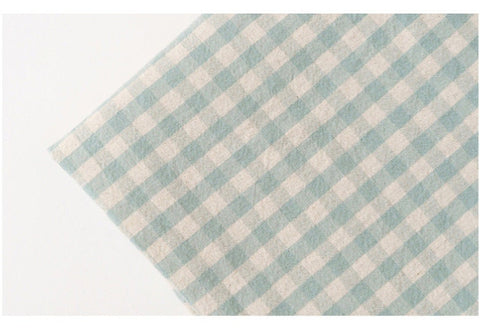 Wide Width Checkered Yarn Dyed Cotton Fabric - In Mint - Quality Korean Fabric By the Yard / 54789