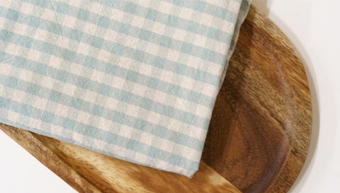 Wide Width Checkered Yarn Dyed Cotton Fabric - In Mint - Quality Korean Fabric By the Yard / 54789