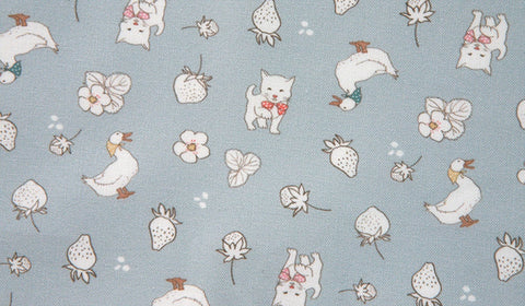 Sha Sha Picnic Cotton Fabric in Sky Blue - Quality Korean Fabric By the Yard / 51526
