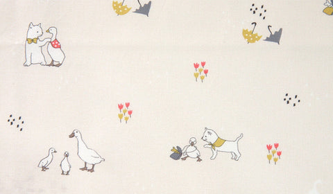 Sha Sha Story Cotton Fabric in Cream or Sky Blue - Quality Korean Fabric By the Yard / 51529