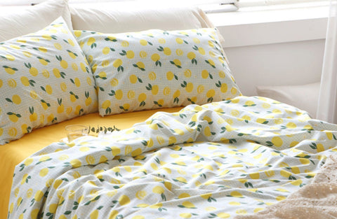 Welcome Jeju Yuja Fruit DTP Cotton Fabric - Quality Korean Fabric By the Yard / 50944