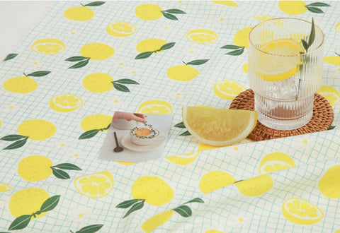 Welcome Jeju Yuja Fruit DTP Cotton Fabric - Quality Korean Fabric By the Yard / 50944