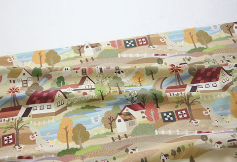 House In The Country 100% Cotton DTP Fabric - Quality Korean Fabric By the Yard / 94340