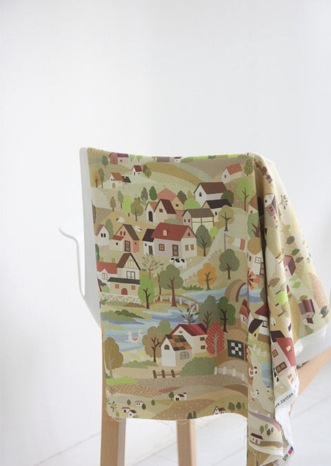 House In The Country 100% Cotton DTP Fabric - Quality Korean Fabric By the Yard / 94340