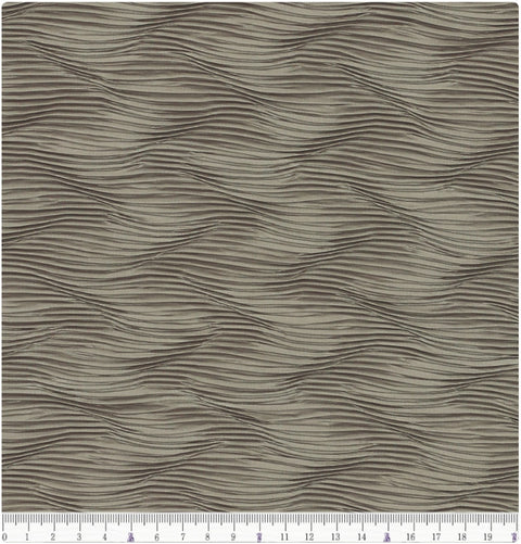 Ribbed Wave Pleated Polyester Wide Width Fabric - In Plain Grey - Quality Korean Fabric By the Yard / 53712GJ