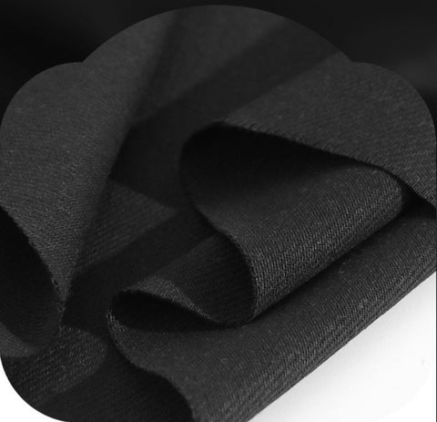 Prewashed 100% Cotton Twill Fabric In Black - Quality Korean Fabric By the Yard / 53393GJ