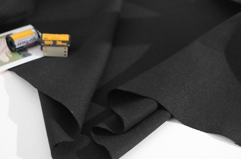 Prewashed 100% Cotton Twill Fabric In Black - Quality Korean Fabric By the Yard / 53393GJ