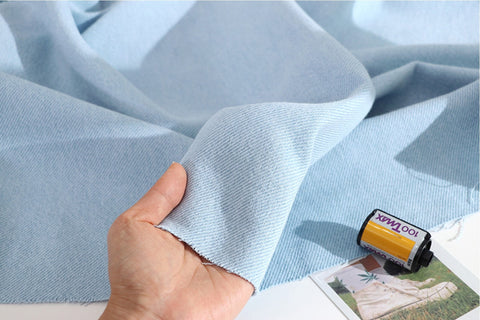 Prewashed 100% Cotton Twill Fabric In Sky - Quality Korean Fabric By the Yard / 53395GJ