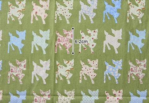 Country Fawn Cotton Fabric in Blue Grey - Quality Korean Fabric By the Yard / 57147