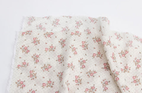 Lovely Flowers Cotton Rayon Fabric - In 4 Colors - Quality Korean Fabric By the Yard / 54766