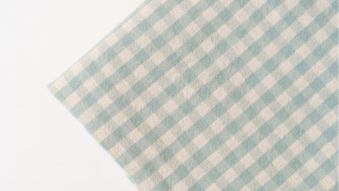 Wide Width Checkered Yarn Dyed Cotton Fabric - In Mint - Quality Korean Fabric By the Yard / 54789