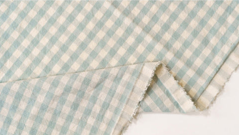 Wide Width Checkered Yarn Dyed Cotton Fabric - In Mint - Quality Korean Fabric By the Yard / 54789