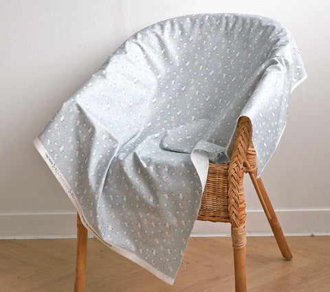 Sha Sha Picnic Cotton Fabric in Sky Blue - Quality Korean Fabric By the Yard / 51526