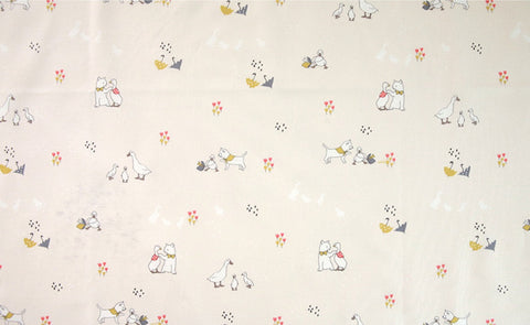 Sha Sha Story Cotton Fabric in Cream or Sky Blue - Quality Korean Fabric By the Yard / 51529