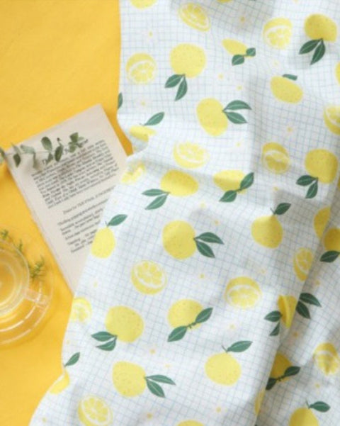 Welcome Jeju Yuja Fruit DTP Cotton Fabric - Quality Korean Fabric By the Yard / 50944