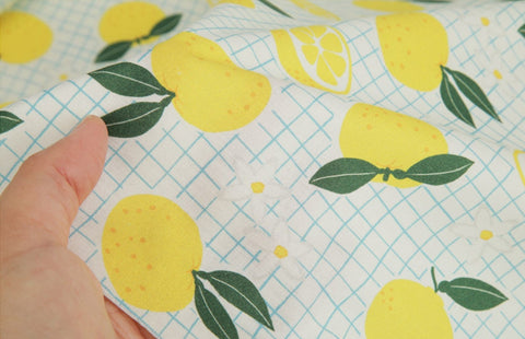 Welcome Jeju Yuja Fruit DTP Cotton Fabric - Quality Korean Fabric By the Yard / 50944