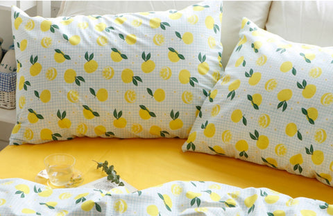 Welcome Jeju Yuja Fruit DTP Cotton Fabric - Quality Korean Fabric By the Yard / 50944